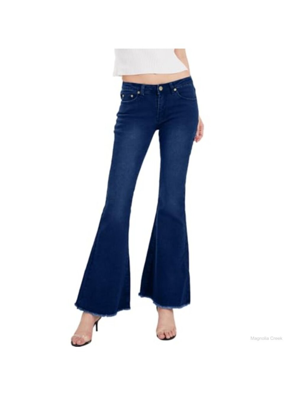 Tassel Flared Slit Ripped Jeans 98% Cotton Stretch Denim Pants